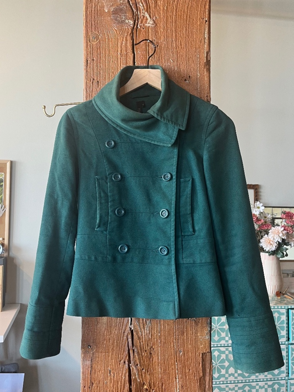 Teal Topshop pea coat